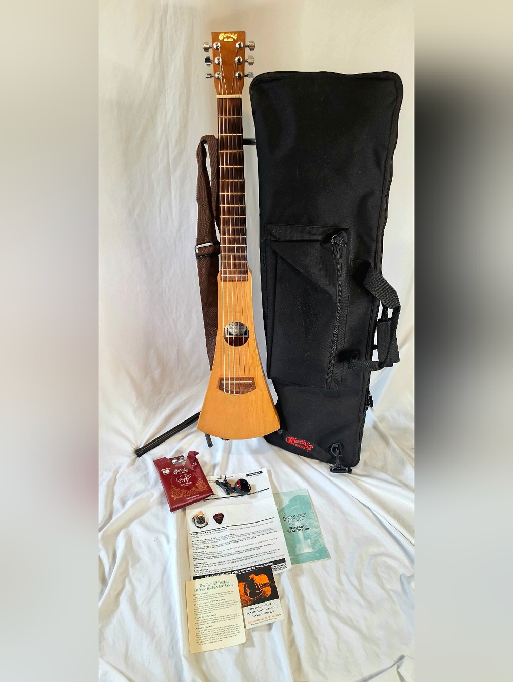 Martin Backpacker Classical Guitar w/ Martin Strap & Case, Tuner, & Paperwork